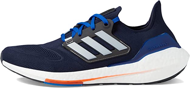 adidas Men's Ultraboost 22 Running Shoe, Ink/Silver Metallic/Team Royal Blue, 12