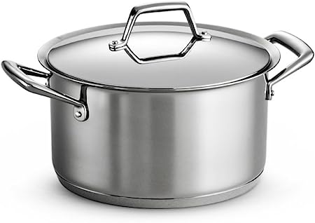 Tramontina Gourmet Prima 18/10 Stainless Steel Tri-Ply Base Covered Sauce Pot, 6-Quart, Silver