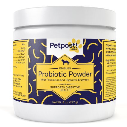 Petpost | Probiotics for Dogs - 227 Huge Servings of Powerful Pro & Prebiotics with Digestive Enzymes - Powder Supplement for Gas, Diarrhea, Vomiting, & Stomach Relief