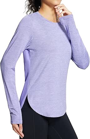 BALEAF Women's Long Sleeve Workout Tops Running Athletic Shirts Quick Dry UPF 50  Lightweight