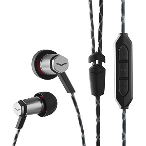 V-MODA Forza Metallo In-Ear Headphones with 3-Button Remote & Microphone - Apple Devices, Gunmetal Black