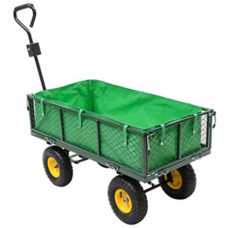 Garden Carts And Wagons 800LB Utility Outdoor Yard Lawn Yard Buggy Trailer Steel
