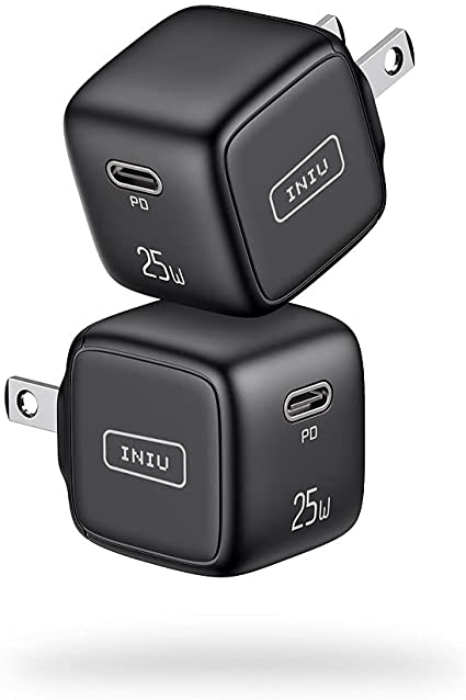 USB C Charger, INIU [2 Pack] 25W PD 3.0 Fast Charging Mini Wall Charger, Universal Power Adapter Plug Compatible with iPhone 12 11 Pro XR X 8 Samsung S21 S20 Note 20 iPad Airpods Google LG Switch etc.