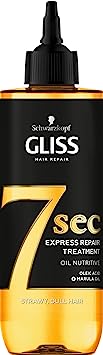 Schwarzkopf Gliss 7 Seconds Express Hair Repair Treatment, Oil Nutritive, Instant Hair Mask for Dull and Dry Hair, 200 ml, (Pack of 1)