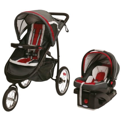 2015 Graco Fastaction Fold Jogger Click Connect Travel System Chili Red