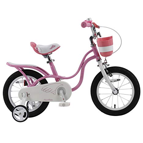 RoyalBaby Little Swan Elegant Girl's Bike, 14-16-18 inch Wheels, Pink and White