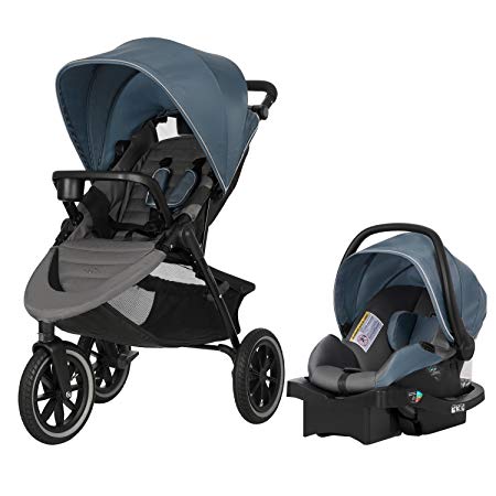 Evenflo Folio3 Stroll & Jog Travel System with LiteMax 35 Infant Car Seat, Skyline