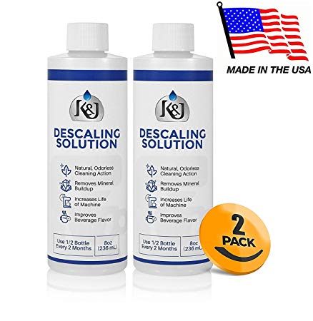 2-Pack Universal Descaling Solution - Descaler for Keurig, Cuisinart, Breville, Kitchenaid, Nespresso, Delonghi, Krups, and all other coffee brewers - by K&J