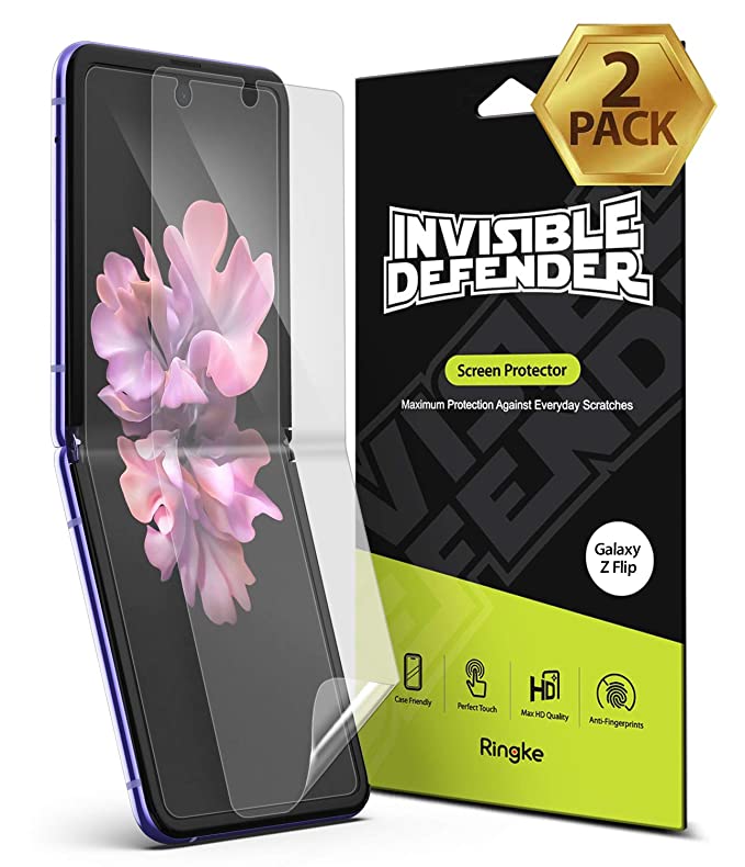 Ringke Invisible Defender Full Coverage (2 Pack) for Galaxy Z Flip (2020) Screen Protector