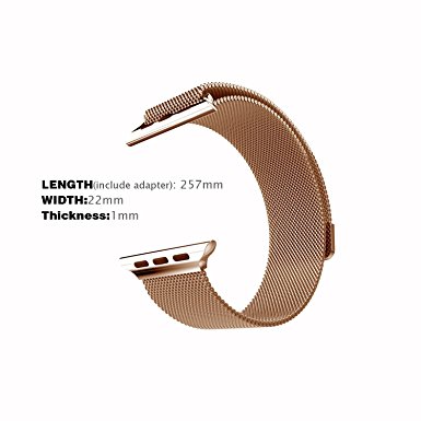 Apple Watch band 42mm Milanese Loop by Photive. Stainless Steel Bracelet Strap for Apple Watch. (Rose Gold)