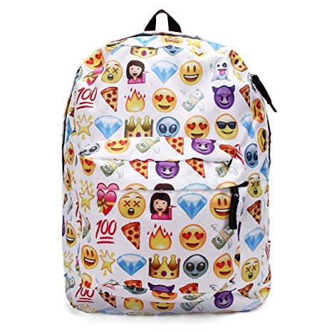 OURBAG Cute Backpack Emoji School Book Backpack Shoulder Bag Schoolbag for Girls Boys