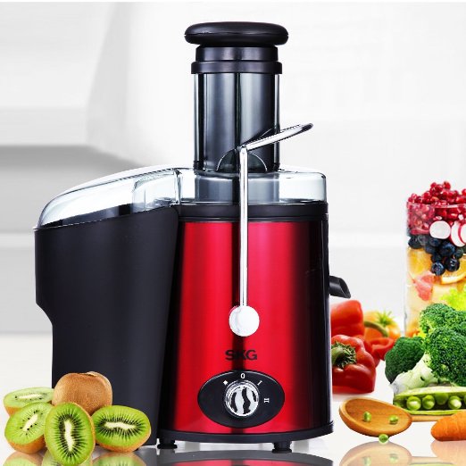 SKG Premium High Yield Stainless Steel Juice Extractor With Anti-Clog Feature - Maximum Juice Extraction from Soft & Hard Fruits and Vegetables - Wide Mouth Centrifugal Juicer Machine - Fountain Juicer Extractor - Small Kitchen & Home Appliances - Multi-Purpose Electric Juicers for Vegetables and Fruits - Vegetable Juice Extractor Machine - Electric Juicer Blender - Professional Juice Extractor - Electric Citrus Juicers - Orange Juice Machine - Fruit and Vegetable Juicer - Apple Juice Maker
