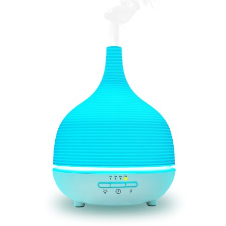 Aiho Essential Oil Diffuser500ml Electronic Aromatherapy Air HumidifierUltrasonic Cool Strong Mist Fragrance Waterless Auto Shutoff 4 Timer Set and 7 Color Lamps Change Surprise Present for Festivals