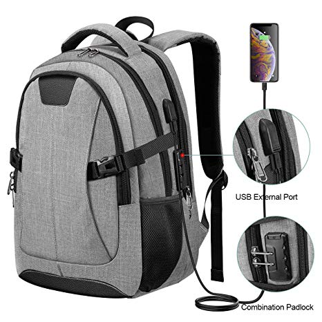 Laptop Backpack, PICTEK Anti-theft 25L Travel Backpacks for Men, Women with Rain Cover and Thicken Pad for 15.6 inch Laptop, Daypack Backpack with USB Charging Port, Perfect for Travel, School, Business Trip