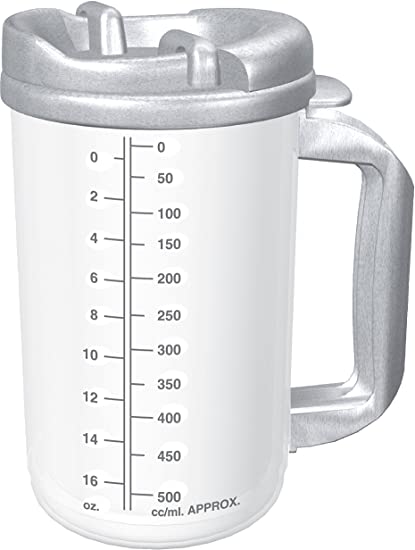 Drinking Mug, 20 oz. Clear Cup/Granite Lid Plastic Reusable, TM-20 - Sold by: Pack of One