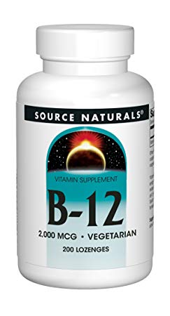 SOURCE NATURALS Vitamin B-12 2000 Mcg Lozenge, 200 Count