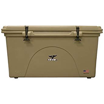 ORCA ORCT140 Cooler with Extendable flex-grip handles for comfortable solo or tandem portage, 140 quart, Tan