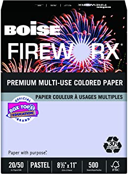 Boise Fireworx Color Copy/Laser Paper, 20 lb, Letter Size (8.5 x 11), Luminous Lavender, 500 Sheets (MP2201-LV)