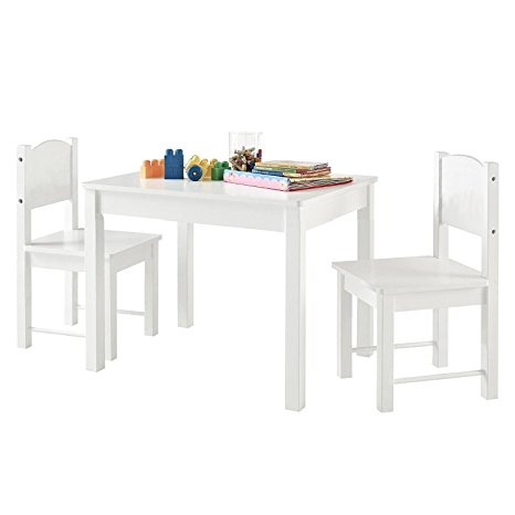 SimLife Wooden Kids Table and 2 Chairs Set, Great for Playing, Learning , Eating