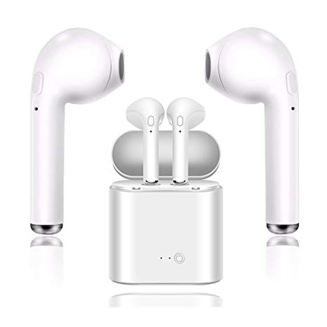 Bluetooth Headset Wireless Headset Earbud Stereo Microphone Headset Charging Box, Mini in-Ear Headphones, Compatible Smartphone
