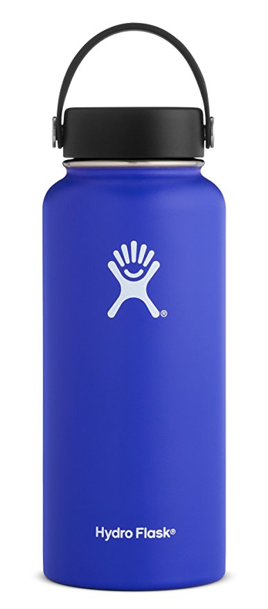 Hydro Flask 32 oz Double Wall Vacuum Insulated Stainless Steel Leak Proof Sports Water Bottle, Wide Mouth with BPA Free Flex Cap, Blueberry