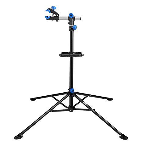 Stanz (TM) Adjustable Bike Repair Stand - Includes Tool Tray - 75 LBS Capacity