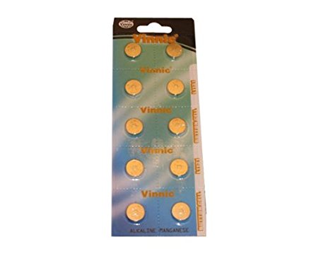 Vinnic L1131-C10-Ag10 Alkaline Manganese Button (Pack Of 10) Cells