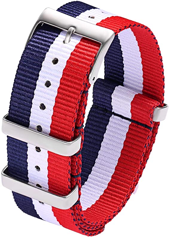 Carty Mens 22mm 20mm NATO Strap Nylon Watch Bands - High-Density Ballistic Nylon Straps