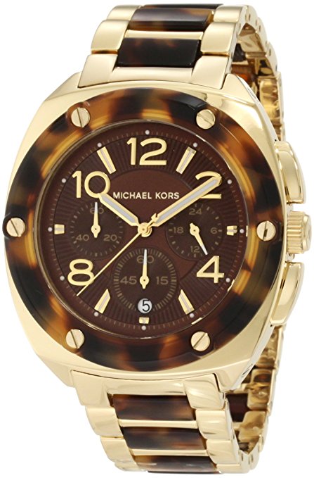 Michael Kors Tribeca Tortoise Acetate and Stainless Steel Brown Dial Watch