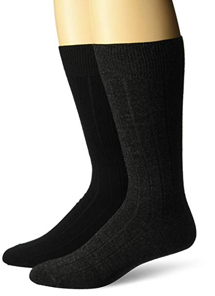 BUTTONED DOWN Men's 2-Pack Merino Wool Dress Socks