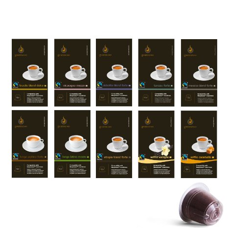Gourmesso Trial Bundle - 100 Nespresso ® Compatible Coffee Capsules / Pods