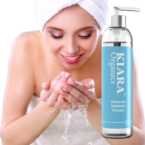 Organic Face Wash - Natural Facial Cleanser by KIARA Organics - Advanced Hydration Soap Free Face Wash - Spa Quality Skincare