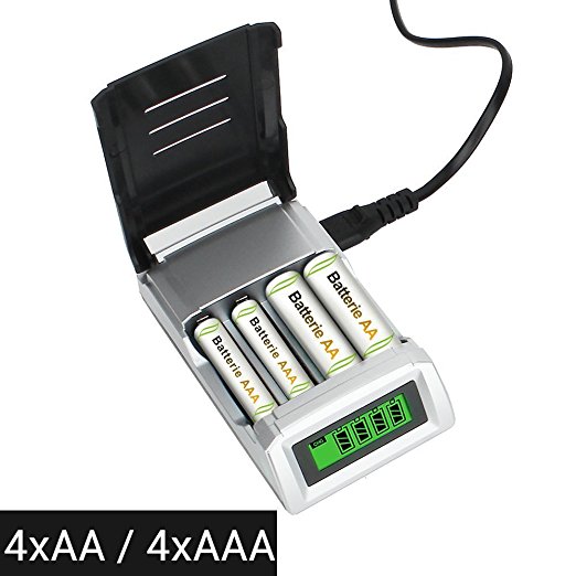Universal Battery Charger For AA AAA Rechargeable Batteries with Overheat Protection Fast Charger & Discharger LCD display and Auto Switch Off for Rechargeable Batteries