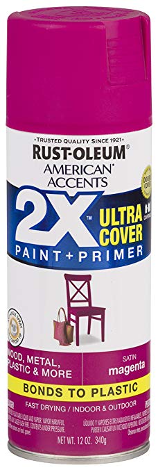 Rust-Oleum 327949 American Accents Spray Paint, 12 oz, Satin Magenta