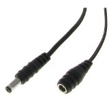 6 21mm x 55mm Male to Female DC Power Extension Cable 20AWG