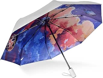 Cuby UV Sun Umbrella Compact Folding Travel Umbrella Auto Open and Close for Windproof, Rainproof & 99.9% UV Protection Parasol with Black Anti-UV Coating