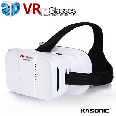 Virtual Reality 3D Glasses Kasonic Adjust Cardboard VR Box Soft Fiber Headset Hands Free Support VR Movies AV Video Game for Apple iPhoneSamsungOther 4 to 6 Inch Android Smart Phones