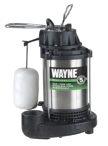 WAYNE CDU980E 34 HP Submersible Cast Iron and Stainless Steel Sump Pump With Integrated Vertical Float Switch
