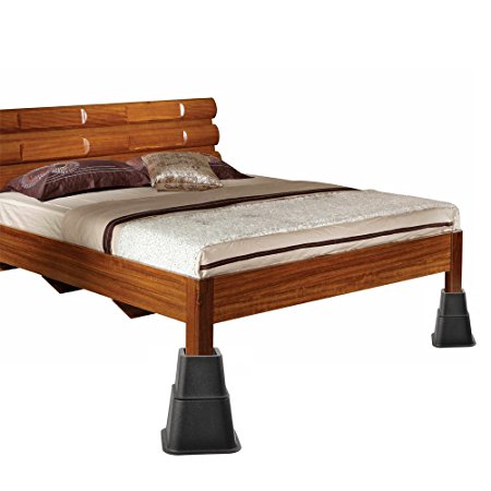 Heavy Duty Multi Height Adjustable Bed Risers Adjustable to 8, 5 or 3 Inch Heights, 8 Pieces Set