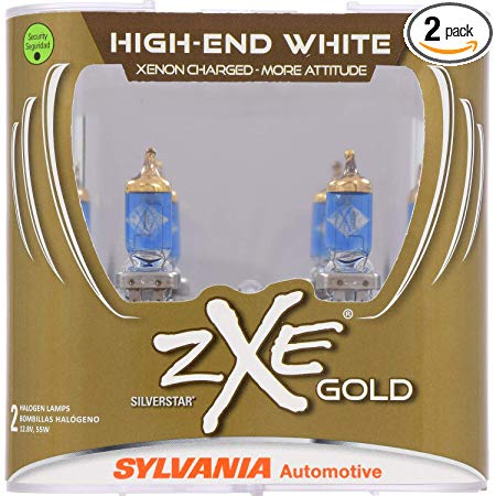 SYLVANIA - 9006 (HB4) SilverStar zXe GOLD High Performance Halogen Headlight Bulb - Headlight & Fog Light, Bright White Light Output, Best HID Alternative, Xenon Charged Technology (Contains 2 Bulbs)