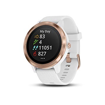Garmin 010-01769-05 vivoactive 3 GPS Smartwatch, White and Rose Gold, 1.2 inches