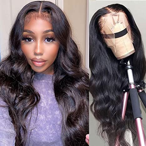 20 Inch Lace Front Wig Human Hair,150% Density Glueless Brazilian Body Wave Human Hair Wigs,13x6 Deep Parting Transparent Lace Front Human Hair Wigs for Black Women Pre Plucked with Baby Hair