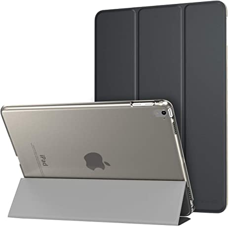 MoKo Case Fit iPad Pro 9.7 - Slim Lightweight Smart Shell Stand Cover with Translucent Frosted Back Protector Fit iPad Pro 9.7 Inch 2016 Release Tablet, Space Gray (with Auto Wake/Sleep)