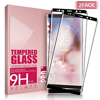 Galaxy Note 8 Screen Protector Aonsen, Full Screen Coverage (2 Pack) Scratch Resistant Ultra HD Clear Tempered Glass Screen Protector for Galaxy Note 8 - Black