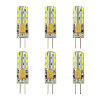 Rayhoo 6pcs G4 Base 24 LED Light Bulb Lamp 1.5 Watt AC DC 12V/10-20V White Undimmable Equivalent to 10W T3 Halogen Track Bulb Replacement 360° Beam Angle