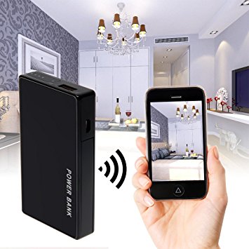 ALON 1080P HD WIFI Spy Hidden Camera,Multifunctional 3000mAh Mobile Power Bank Hidden Security Cam,Nanny Cams with Night Vision,Motion Detective Mini DV,Support SD Card Video Recording