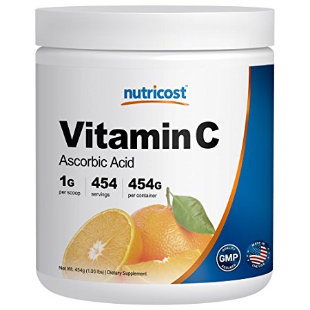 Nutricost Pure Ascorbic Acid Powder (Vitamin C) 1LB