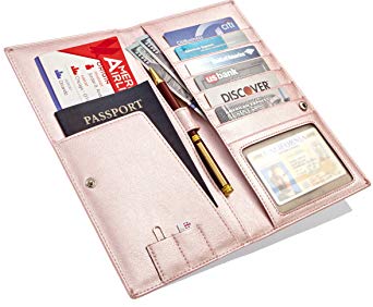 RFID Passport Holder Travel Wallet - Passport Wallet - Travel Document Holder for Women and Men