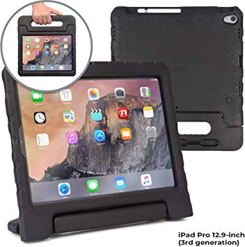 Official Cooper Dynamo [Rugged Kids Case] for iPad Pro 12.9-inch (3rd Generation) | Protective Foam Cover | Stand, Handle, Pencil Charge Slot (Black)