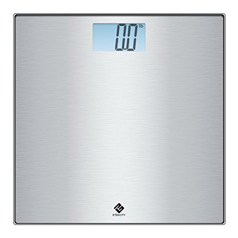 Etekcity Stainless Steel Digital Body Weight Bathroom Scale with Step-on Technology and 3.2’’ Large Backlit LCD Display, 400 lb/180 kg (Batteries Included)